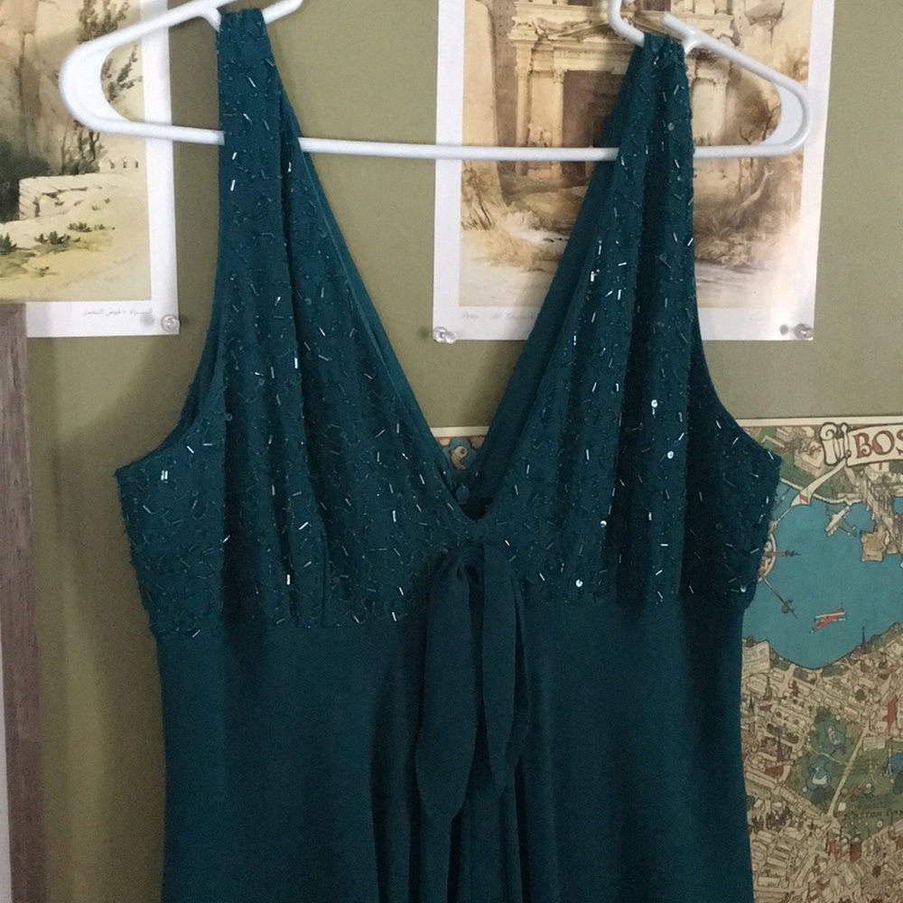 Teal knee length cocktail dress